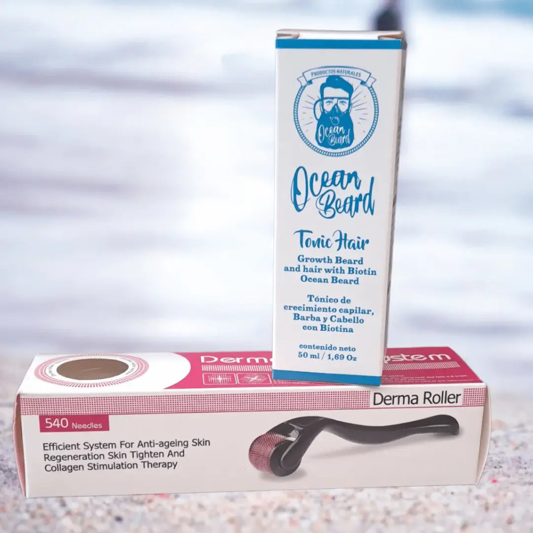 PACK FULL CRECIMIENTO: Tónico Crecimiento Barba y Cabello + Derma Roller