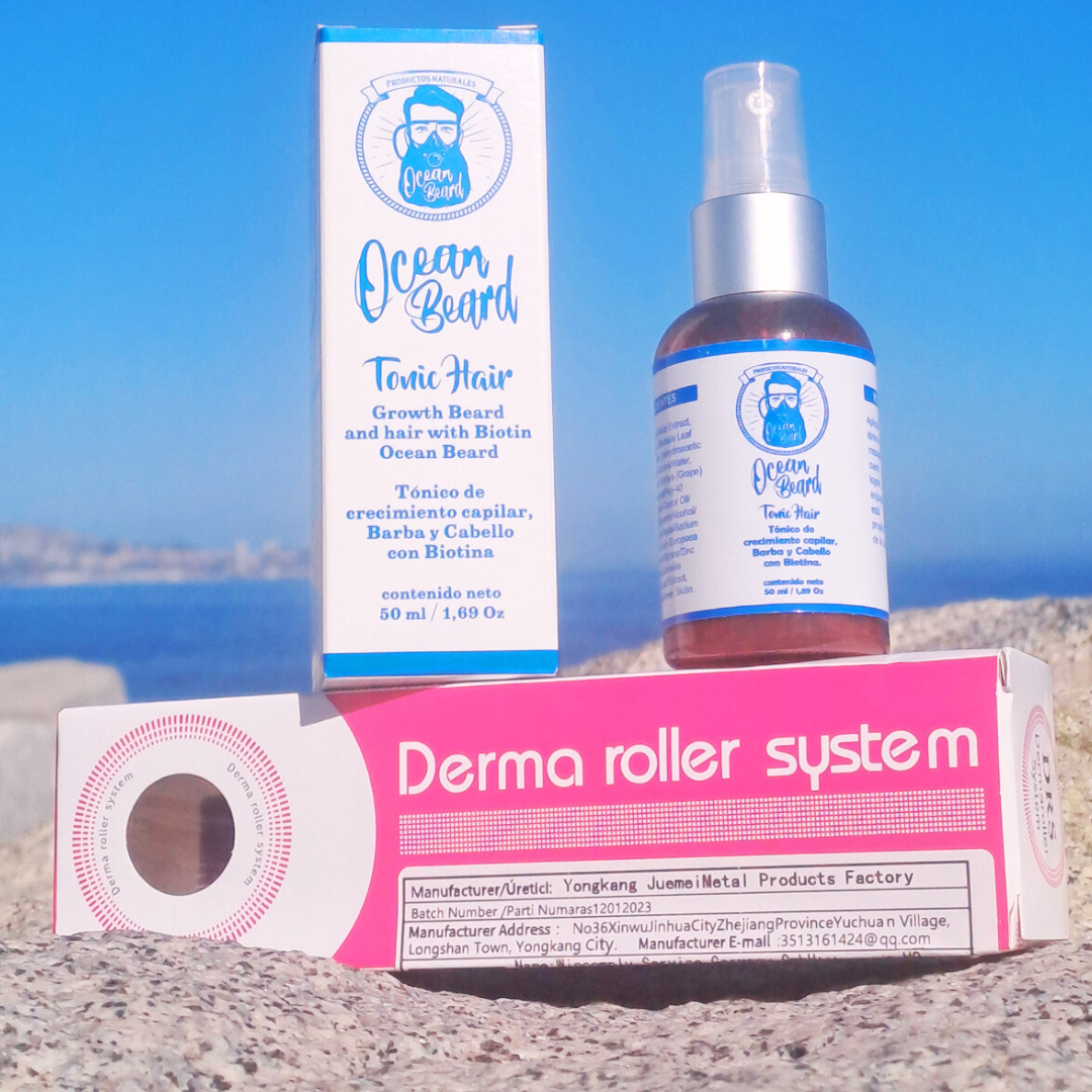 PACK FULL CRECIMIENTO: Tónico Crecimiento Barba y Cabello + Derma Roller